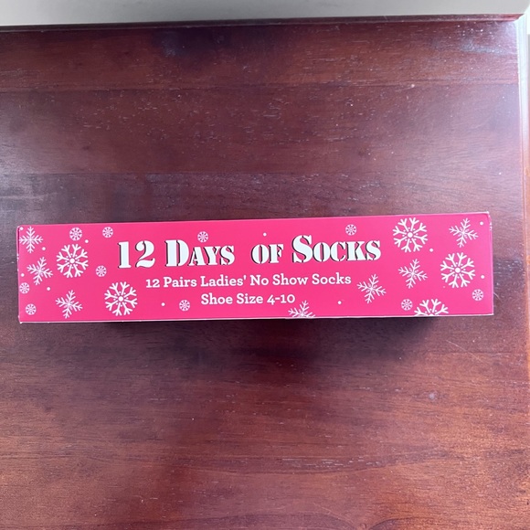 12 Days of Socks Advent Calendar- No Show Socks - Sz: 4-10 - Picture 2 of 5